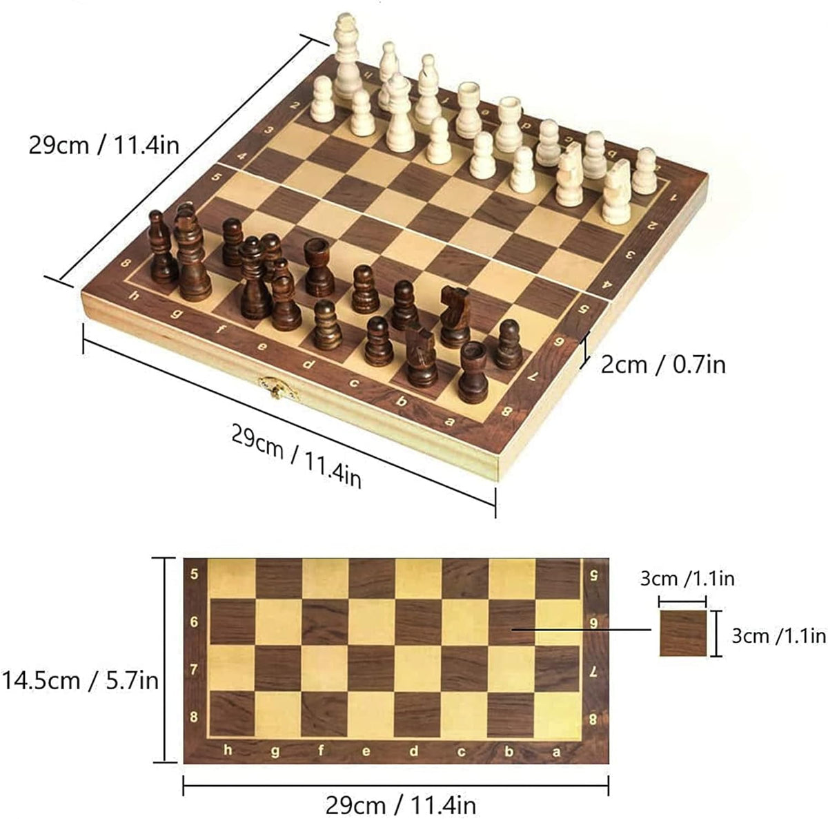 2in1 Chess & Checkers Foldable Play Game Set