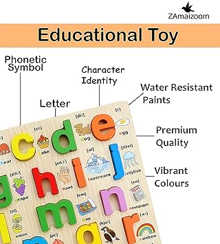 3D Wooden Alphabet Learning Puzzle Board