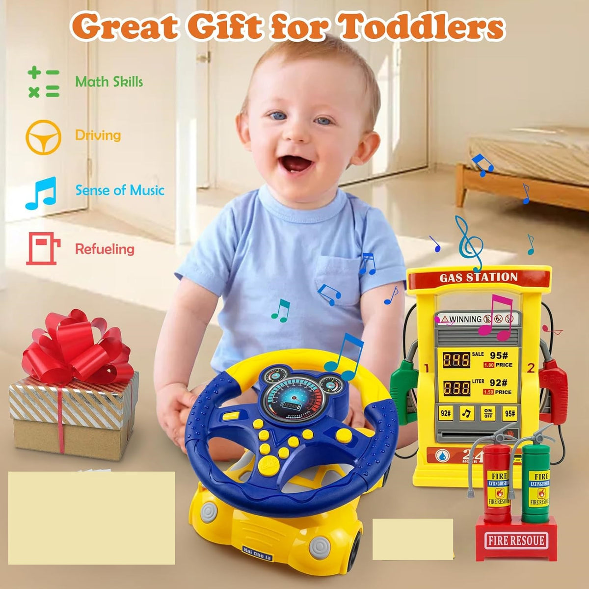 Electronic Gas Station Steering Wheel Toy