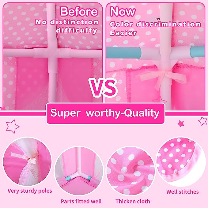 Princess Castle Hexagon Tent House with Fairy Lights