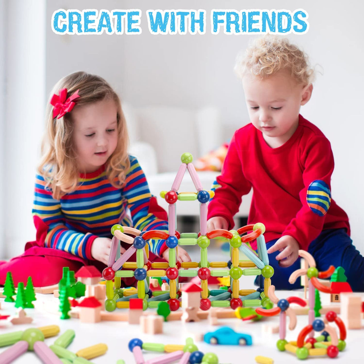 56 Pcs Magnetic Sticks Blocks