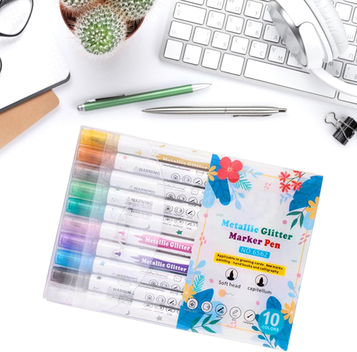 10Pcs Metallic Glitter Marker Pen