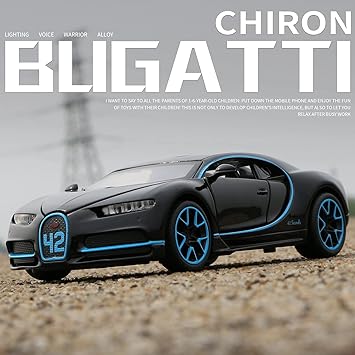 1:32 Diecast Bugatti Chiron With Acrylic Display Box - Black