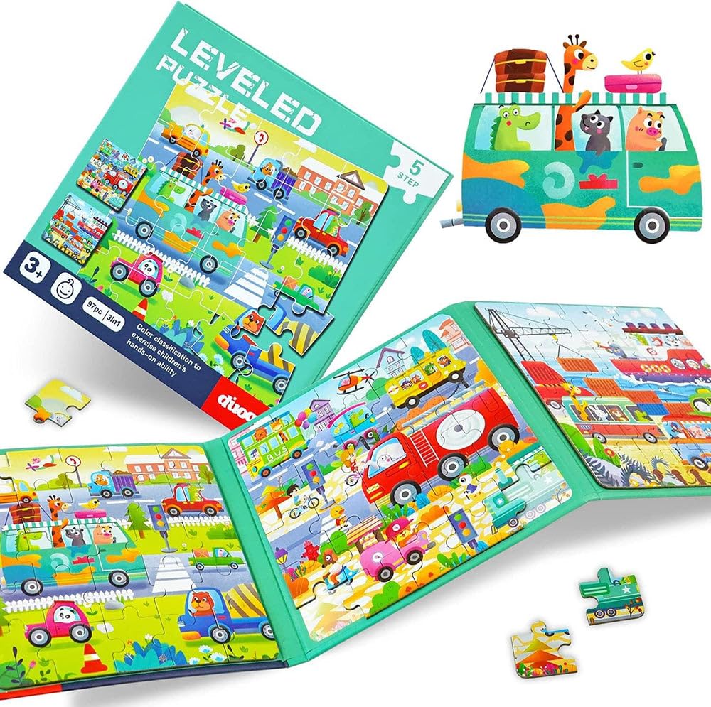 3in1 Magnetic Jigsaw Levelled Puzzle Book - Assortment