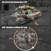 2.4G RC Spray & Water Bullet Shooting Military Tank
