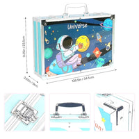 145Pcs Premium Space Themed Kids Painting Kit Briefcase