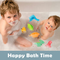 6Pcs Vinyl Dinosaur Baby Bath Toys