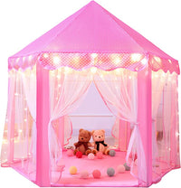 Princess Castle Hexagon Tent House with Fairy Lights