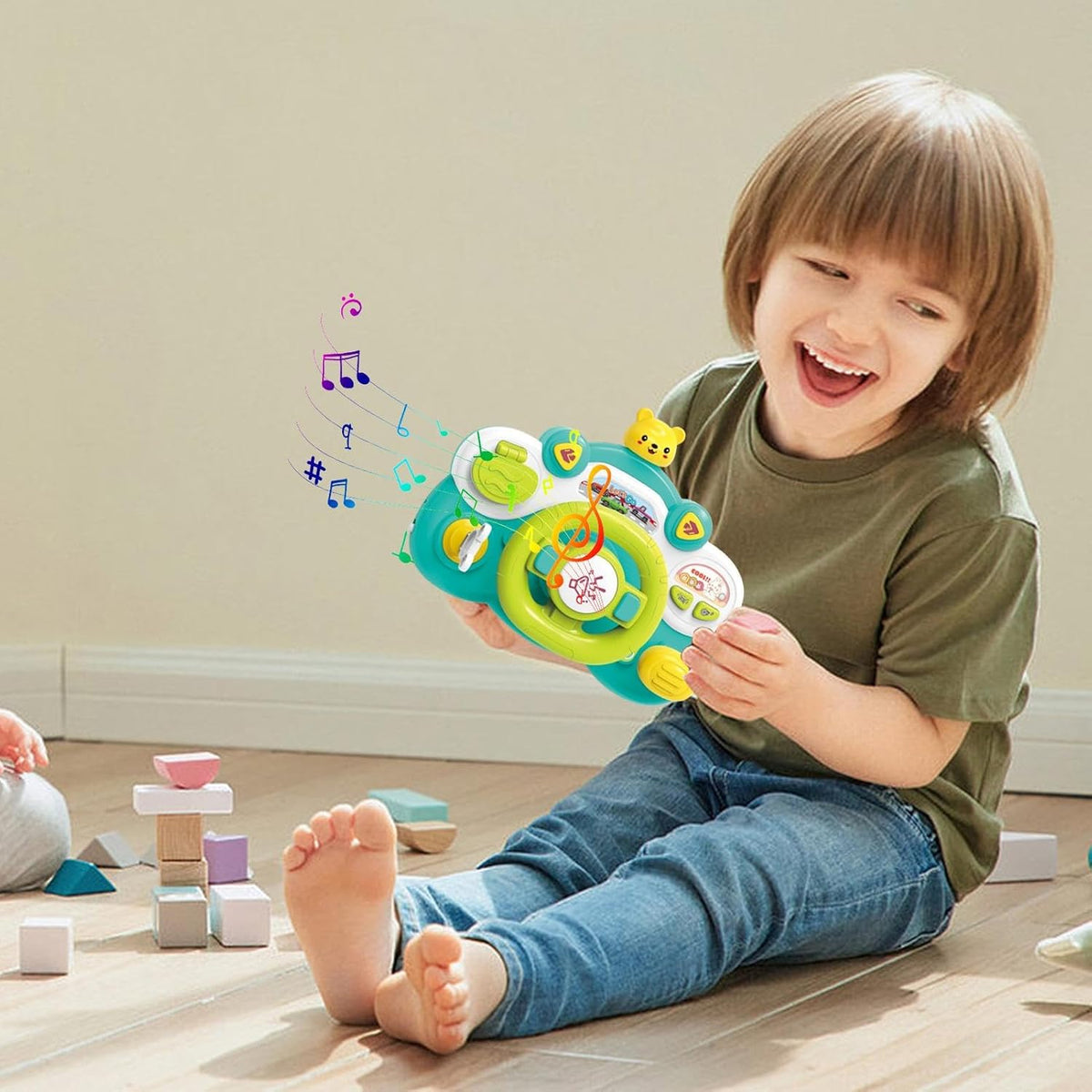 Multi-functional Kids Cute Musical Steering Wheel