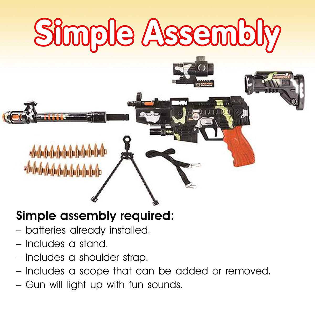 Battery Operated Machine Gun - Laser Light