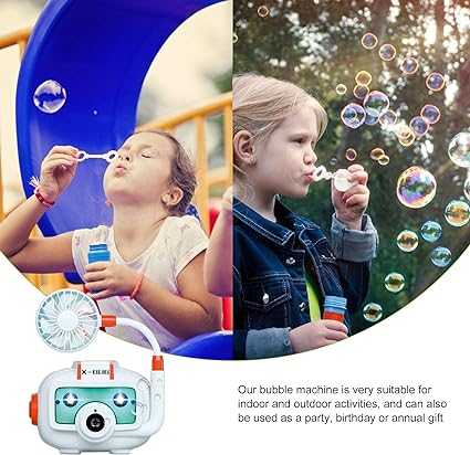 Automatic Bubble Blowing Camera With Fan