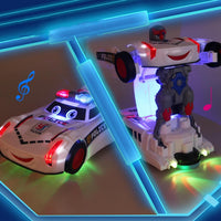 Electronic Deformation Police Car With Light & Sound