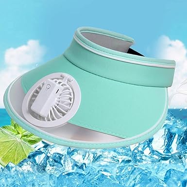 Rechargeable Rotating Fan Hat With Light