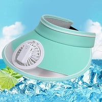 Rechargeable Rotating Fan Hat With Light