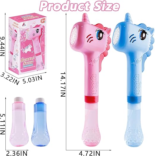 Dream Unicorn Bubble Stick With Light Music