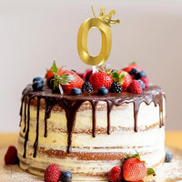 Number 0 Crown Designed Birthday Candle
