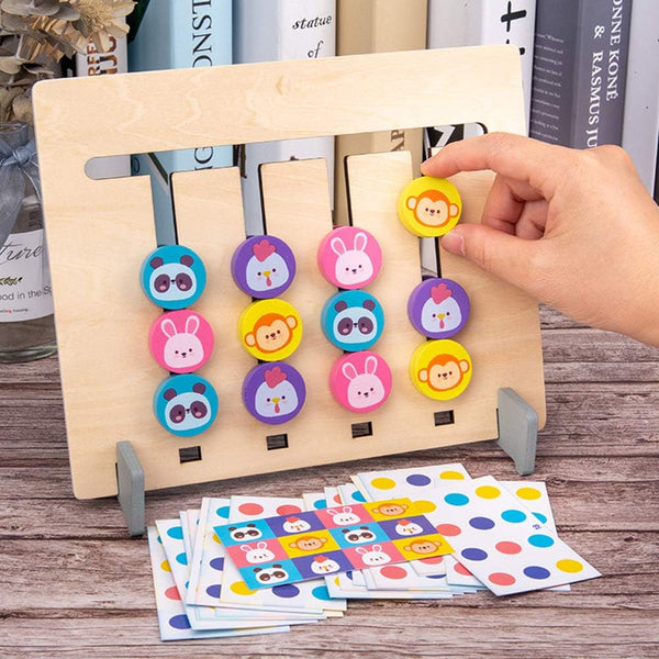 Wooden Four Color Animal Logic Game