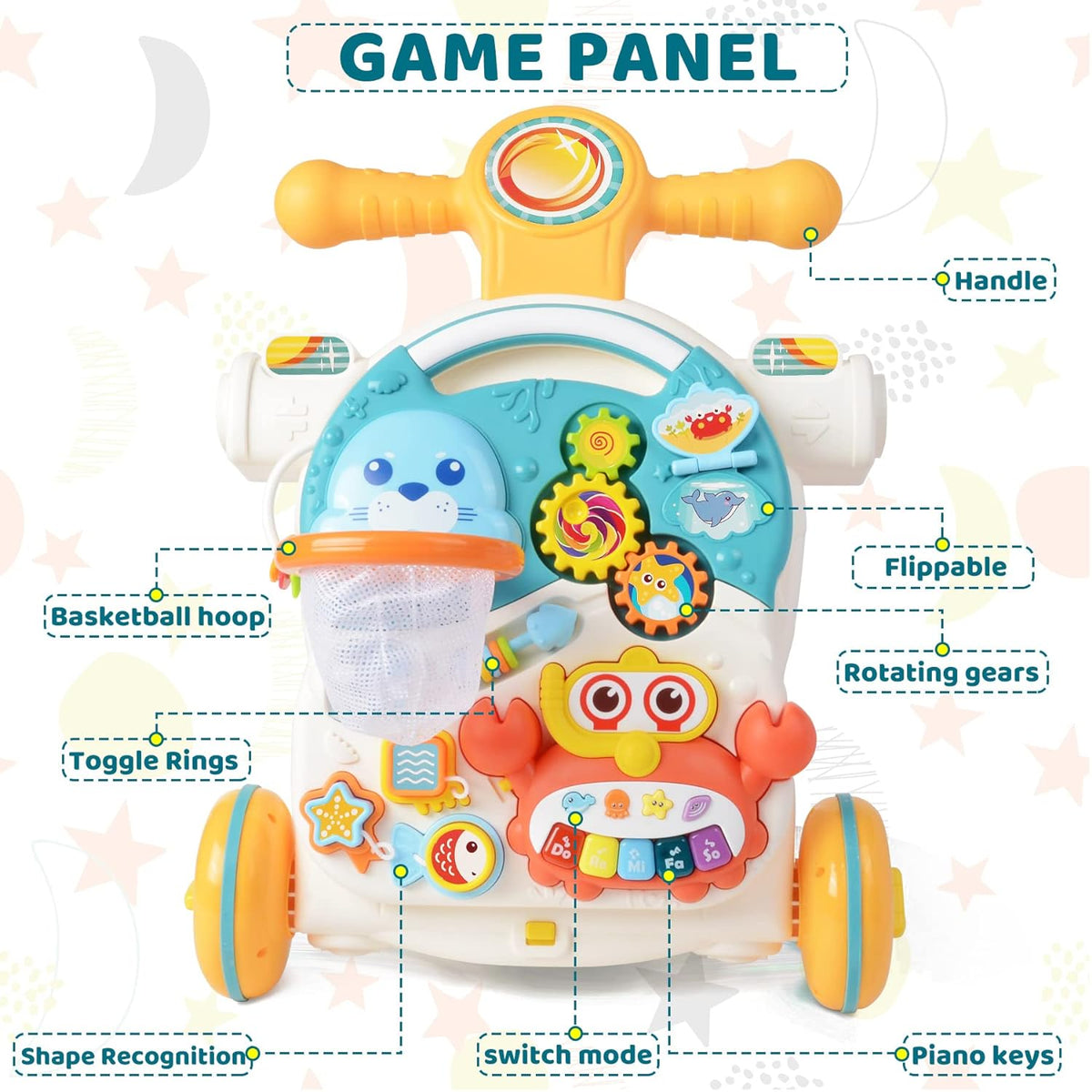 4in1 Multi-functional Baby Musical Walker - Green