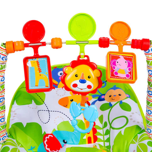 Musical Infant To Toddler Animal Design Rocker - Green