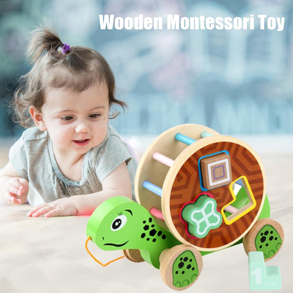 Wooden Cartoon Animal Building Block Trailer Toy
