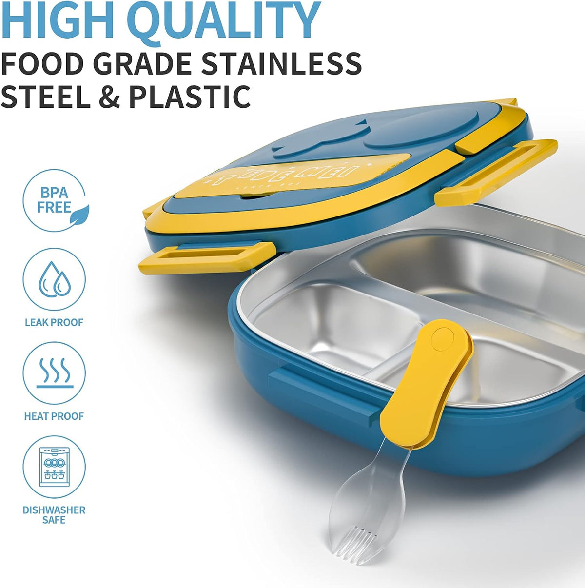 Kids Hot & Cool Stainless Steel Lunch Box With Spoon