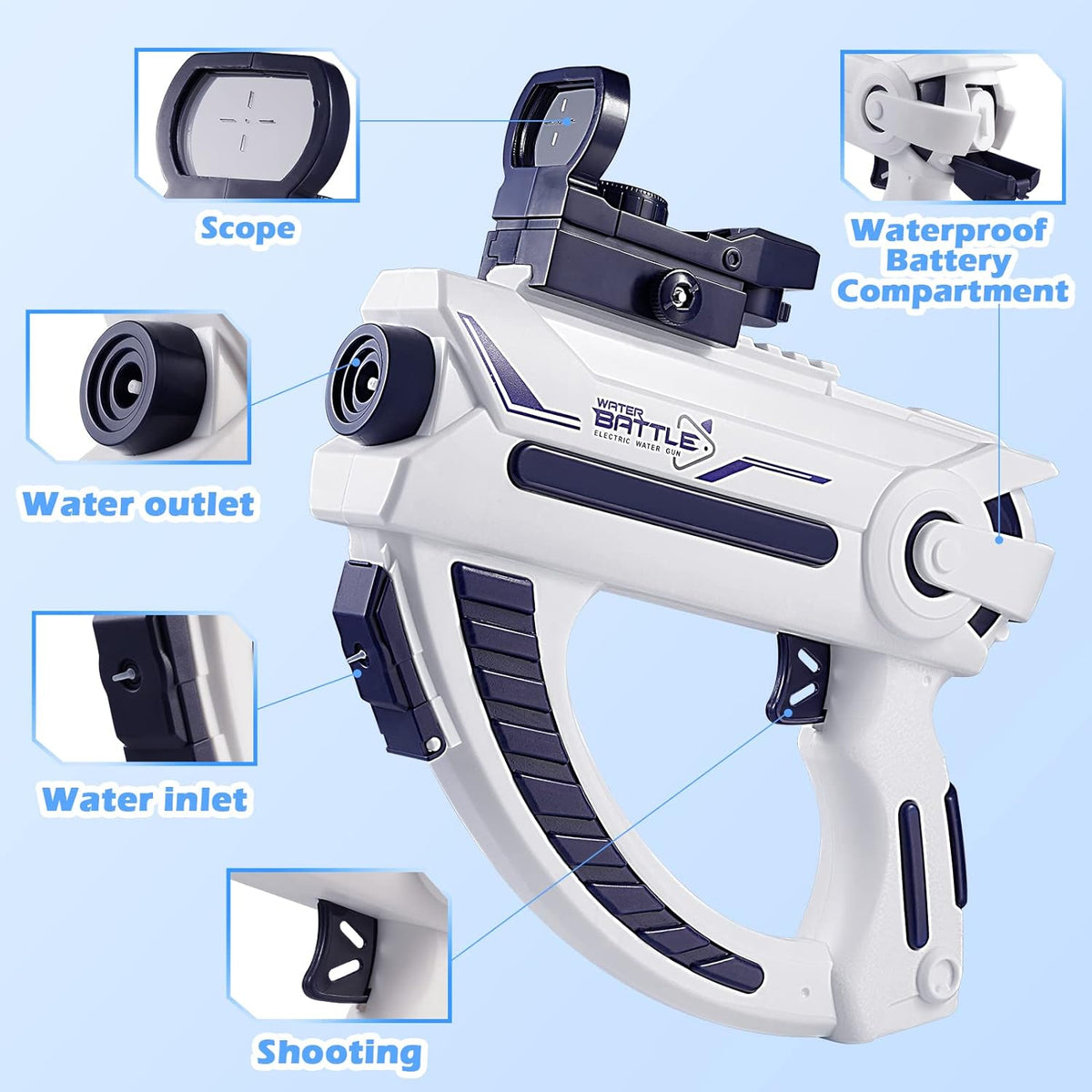 Electric Continuous Firing Space Water Gun