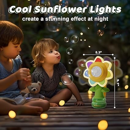 Electric Swing Seven-Color Flower Bubble Machine