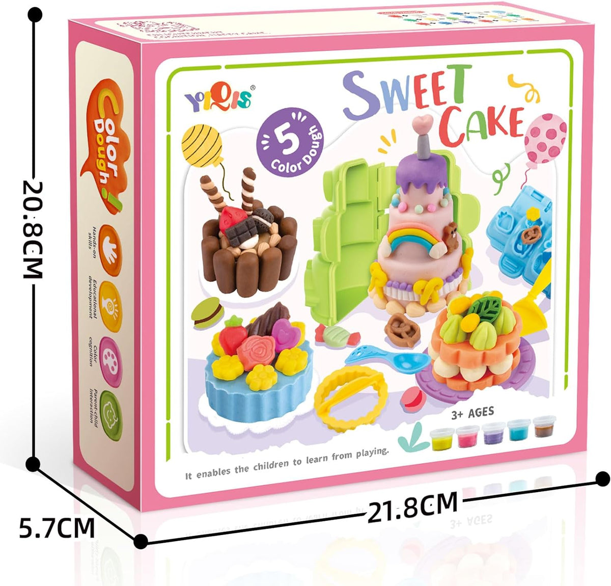 Sweet Cake Colorful Dough Play Set With Molds