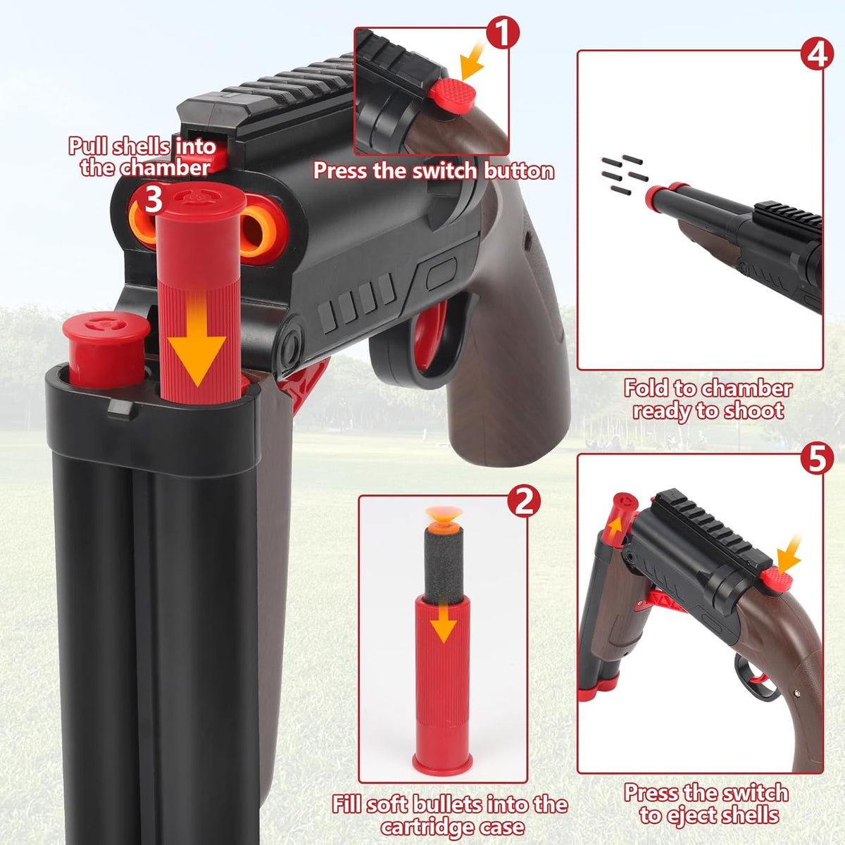 Manual Classic Double-Barrel Soft Bullet Shooting Gun