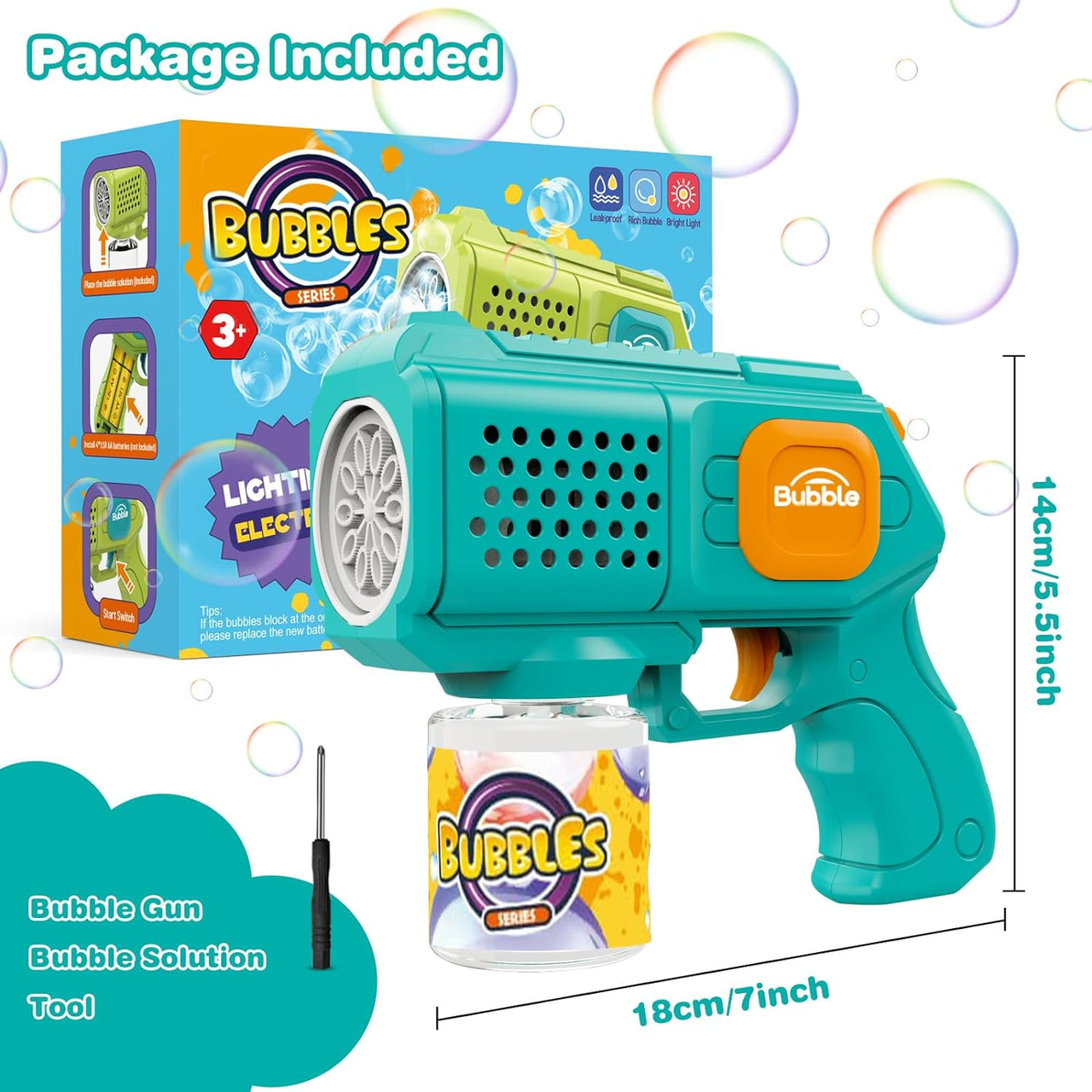 10 Holes Electric Lighting Fun Bubble Machine