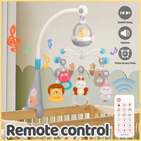 Remote Control Baby Projection Hanging Bed Bell Toy - Gray