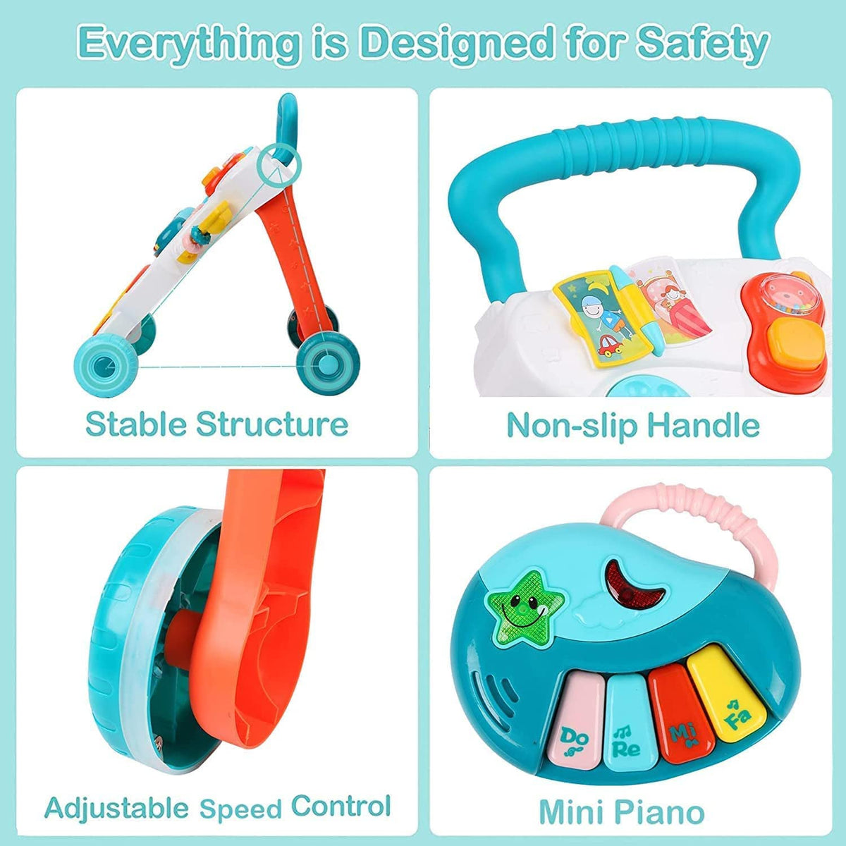 Huanger Musical Walker With Gadgets For Baby