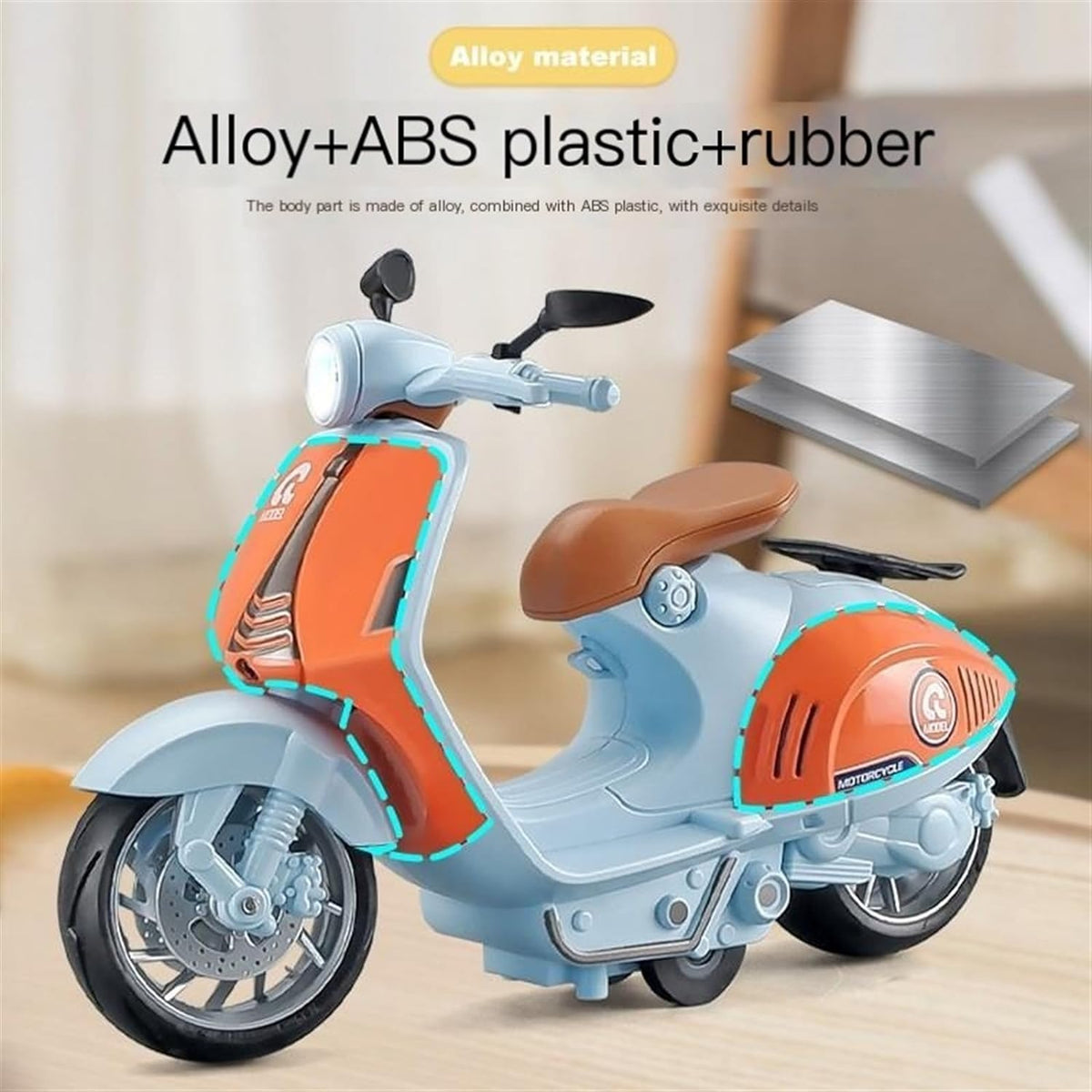 1:10 Diecast Pullback Vespa With Light & Sound