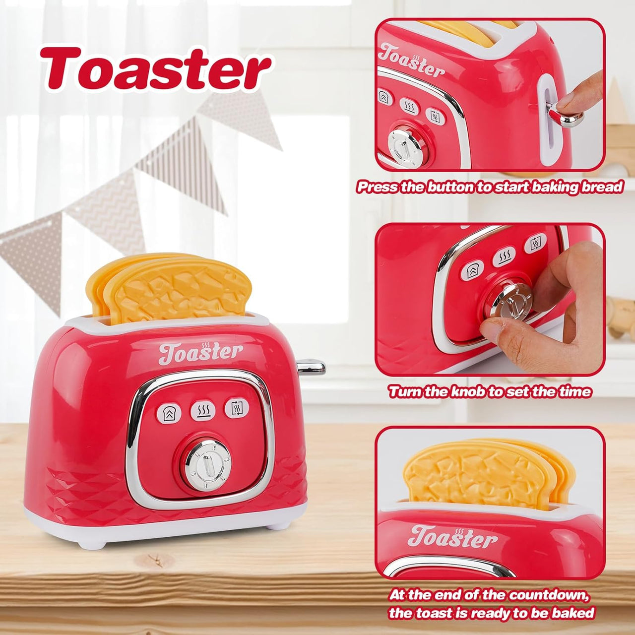 Kids Pretend Play Mini Toaster Toy