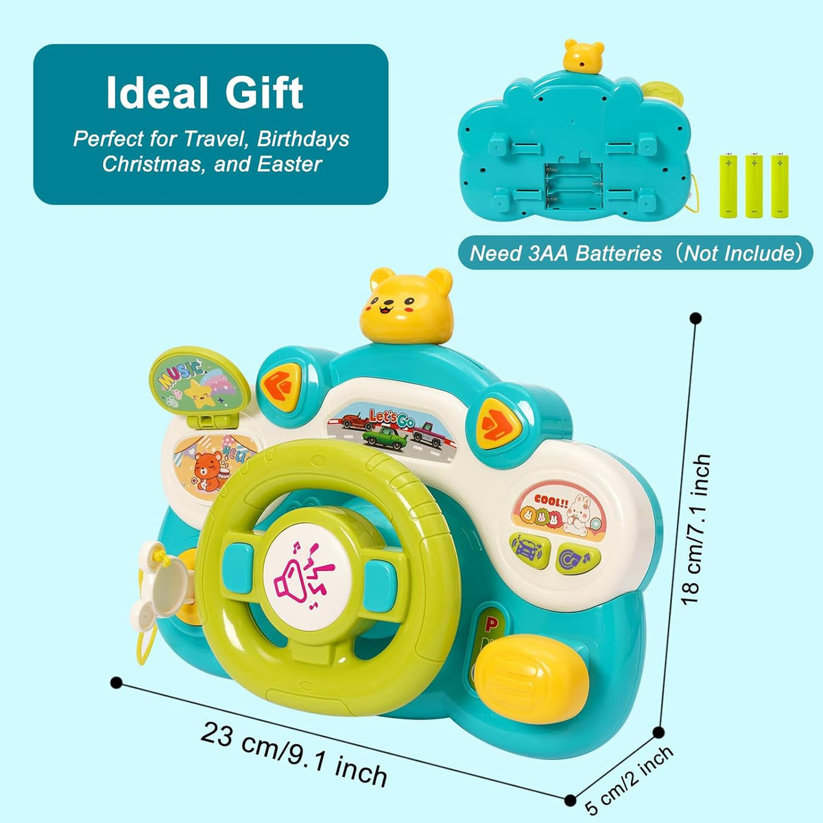 Multi-functional Kids Cute Musical Steering Wheel