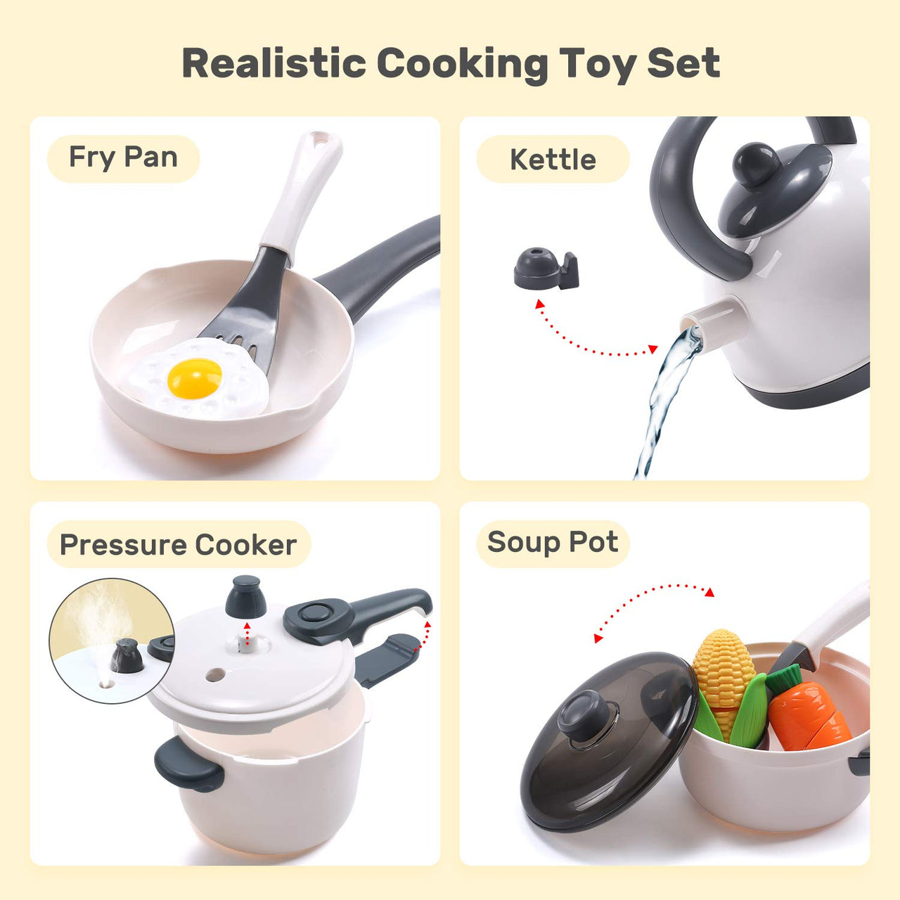 Kids Pretend Kitchen Cooking Toys Set