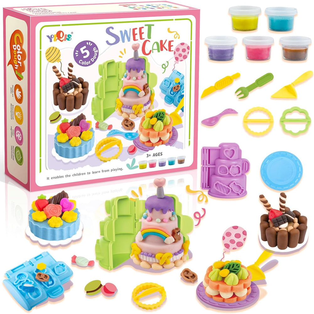Sweet Cake Colorful Dough Play Set With Molds