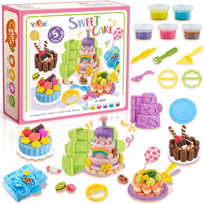 Sweet Cake Colorful Dough Play Set With Molds