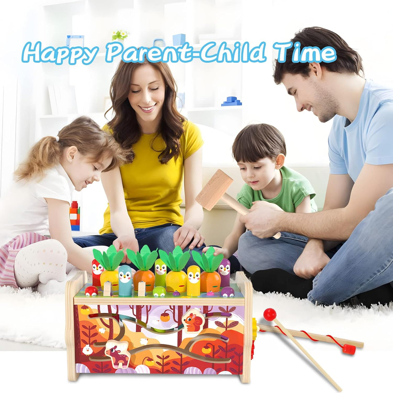 8in1 Wooden Multi-functional Fishing Harvest Turnips Game