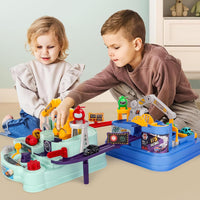 Manual Car Adventure Dual Version Track Set - 4Pcs Assorted Cars