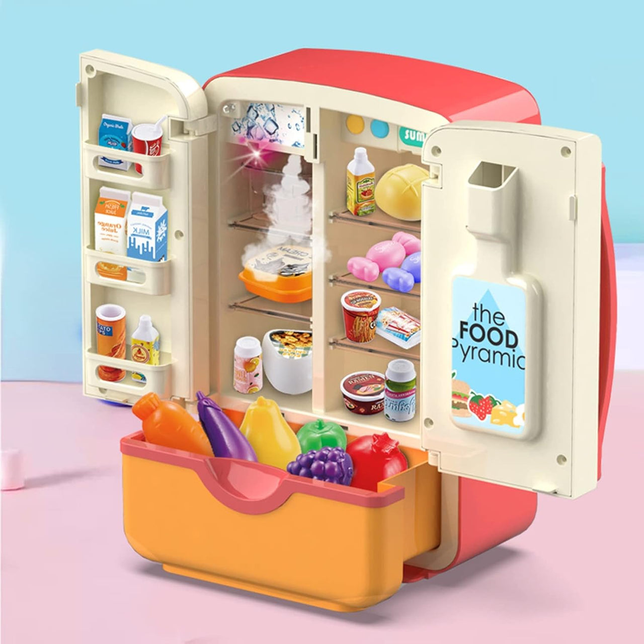 39Pcs Multi-functional Pretend Fridge With Spray
