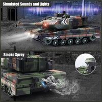 2.4G RC Spray & Water Bullet Shooting Military Tank