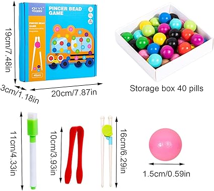 Wooden Car Pincer Bead Game For Toddlers