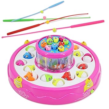 Electric Musical Two Pond Rotation Fishing Game