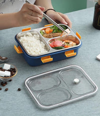 Stainless Steel Lunch Box With Spoon & Chopsticks