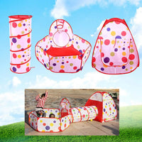 3in1 Foldable Tunnel Tent House - Red