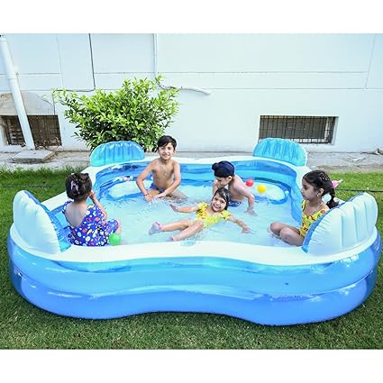 INTEX Swim Centre Square Inflatable Family Lounge Pool (90"x90"x26")