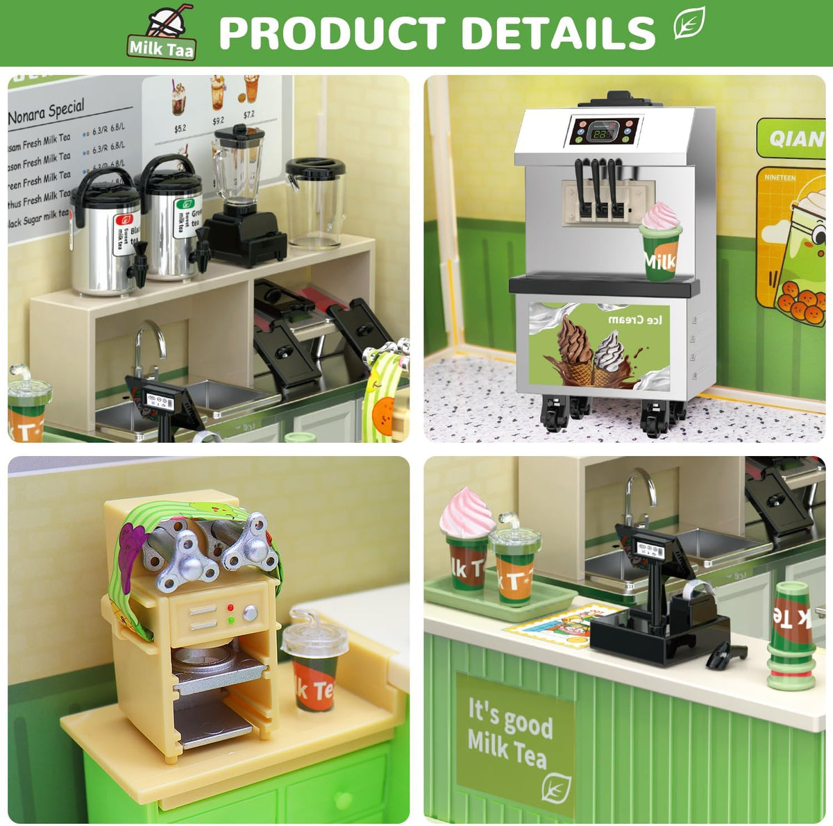 116Pcs DIY Miniature Milk Tea Shop For Kids