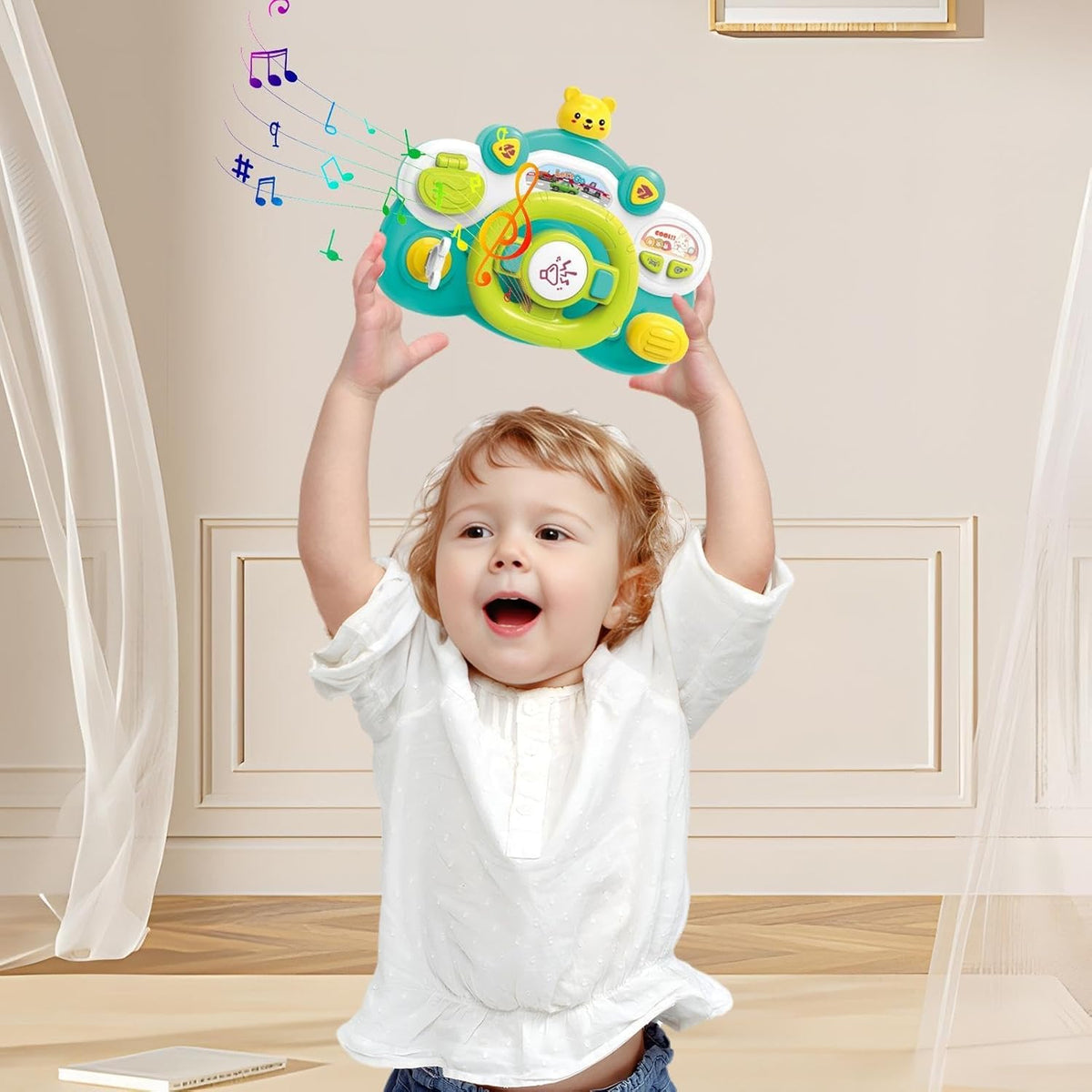 Multi-functional Kids Cute Musical Steering Wheel