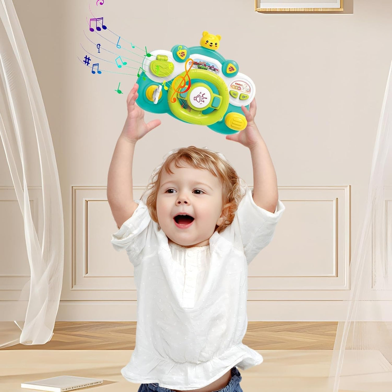 Multi-functional Kids Cute Musical Steering Wheel